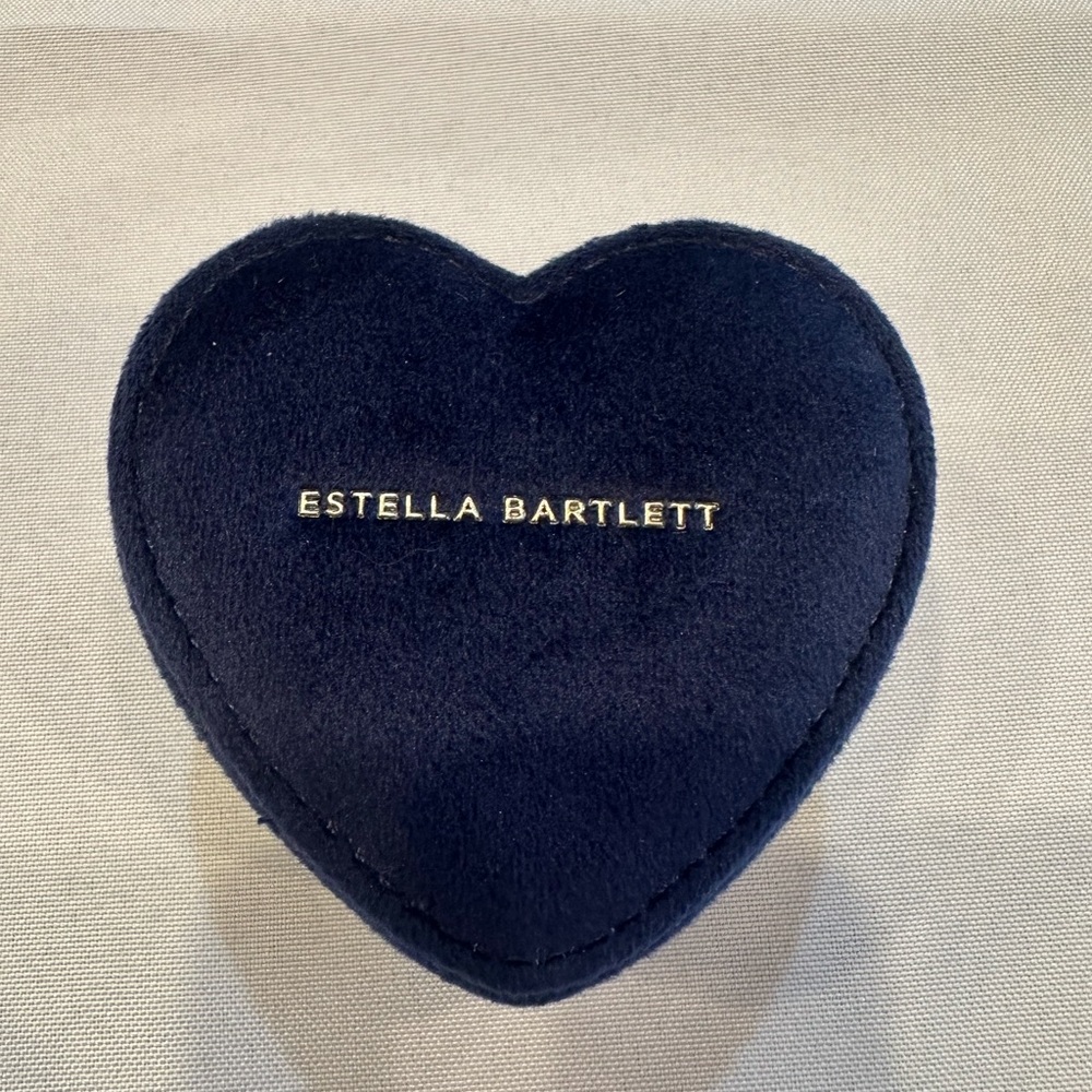 Estella Bartlett Heart-Shaped Mini Navy Jewelry Box